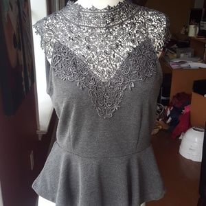 Embroidered Peplum shirt